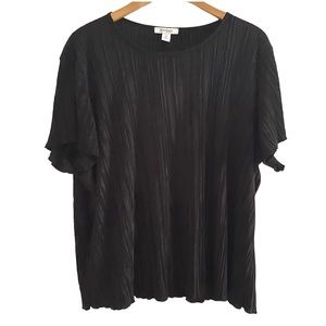 Dress Barn Black Crinkle Fabric Blouse